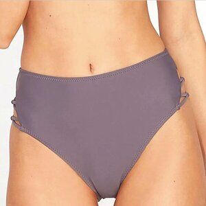 NEW Volcom Simply Solid Retro Dark Gray Bikini Bottoms Sz. S